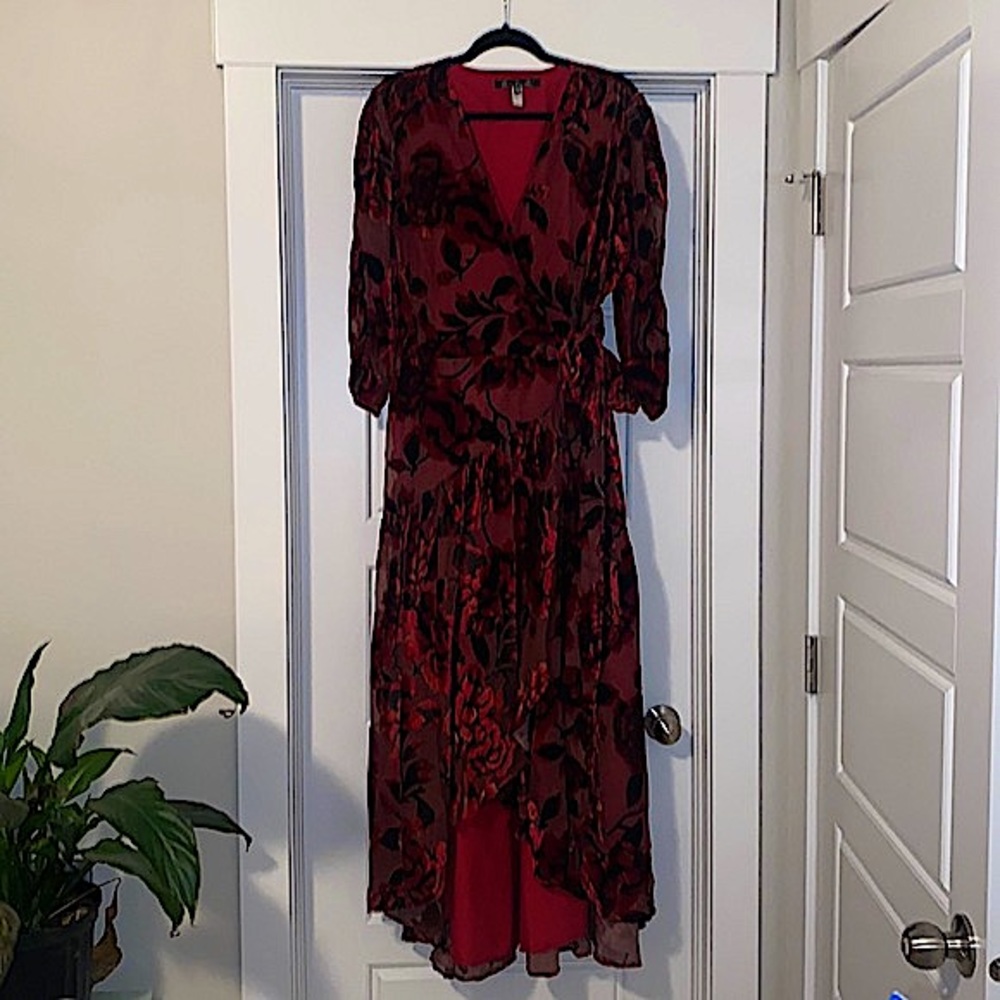 VINTAGE ANTHROPOLOGIE / HUTCH Dark Floral Velvet Dress